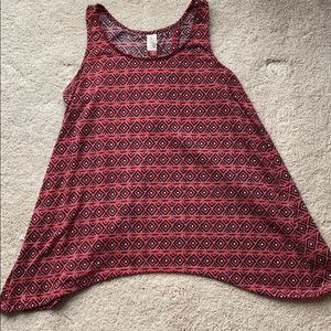 Red/black open back tank top